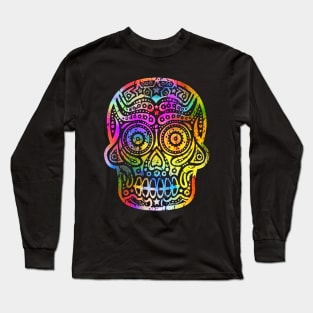 Hipster Halloween Day of the Dead Skull Long Sleeve T-Shirt